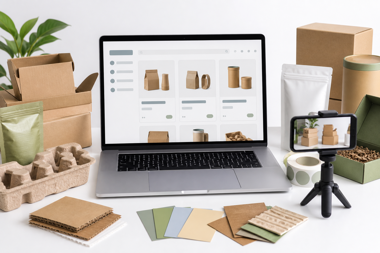Packaging listings and product discovery on a laptop